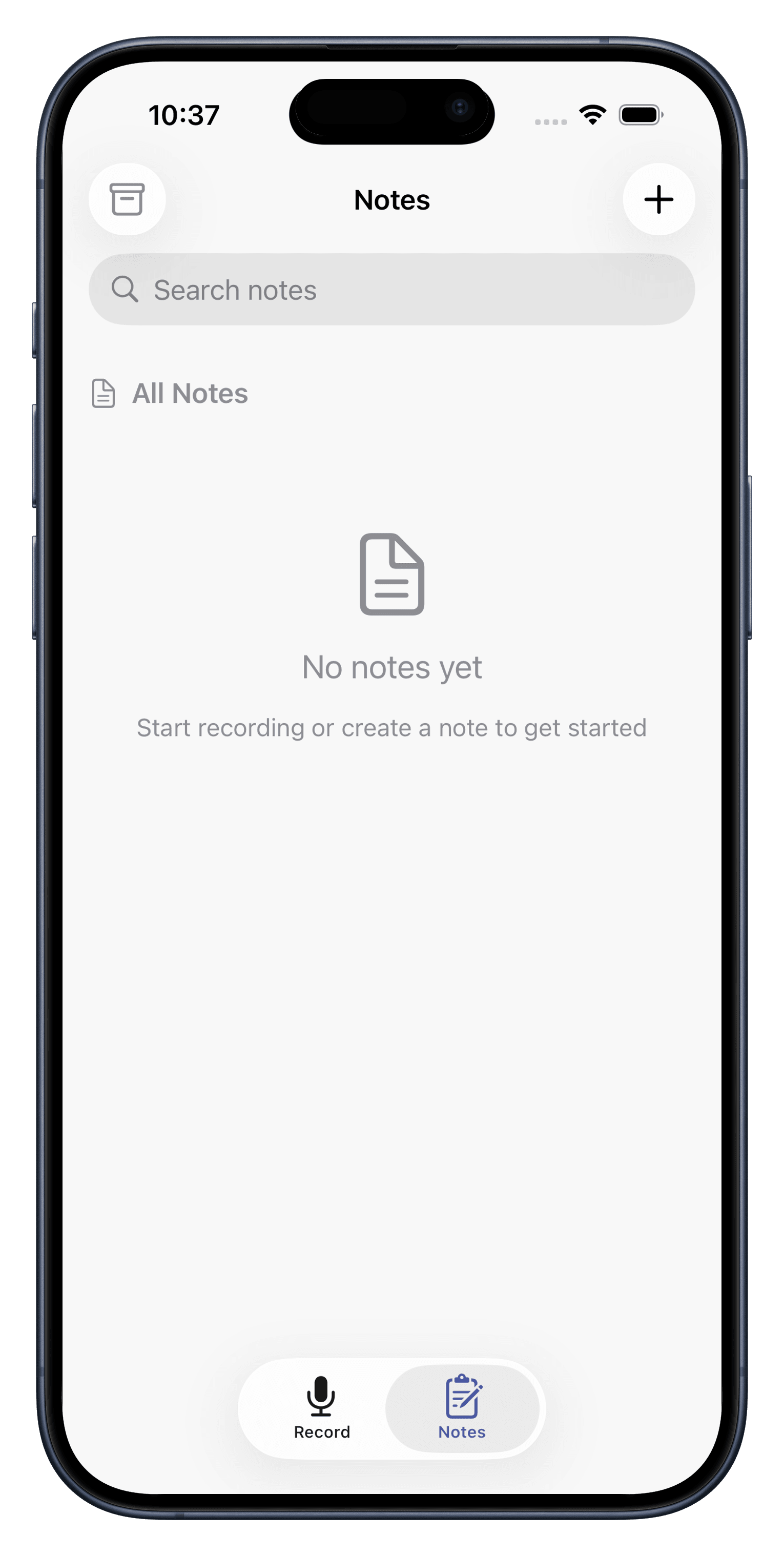 VocalMind notes list